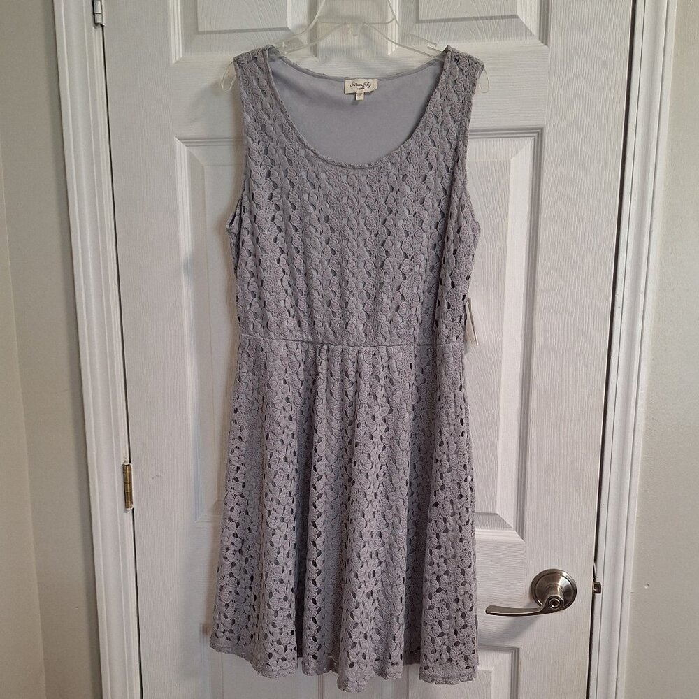 Siren Lily Gray Lace Size Large Dress